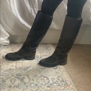 Steve Madden Tall Boots Distressed leather — SZ 6